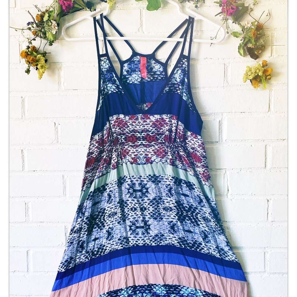 Striped Snakeskin Maxi Dress